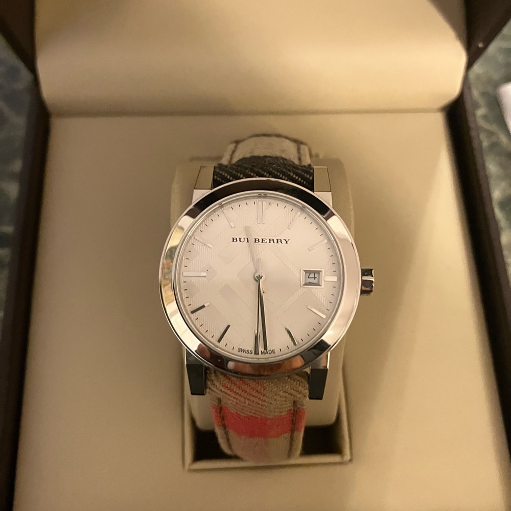 Burberry Silver and Multicolor Watch